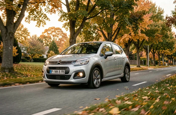 Citroën C3 roulant sur route après désactivation du mode éco pour une conduite dynamique